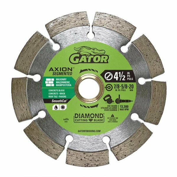 Gator SmoothCut 4-1/2 in. D X 5/8 and 7/8 in. Diamond Segmented Rim Saw Blade 389876